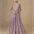 Lavender chinon free size stitched anarkali suits with embroidery & sequence work