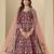 Red velvet semi stitched anarkali suits with heavy embroidery work