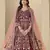 Red velvet semi stitched anarkali suits with heavy embroidery work