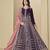 Purple velvet semi stitched anarkali suits with heavy embroidery work