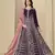 Purple velvet semi stitched anarkali suits with heavy embroidery work