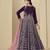 Purple velvet semi stitched anarkali suits with heavy embroidery work