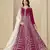 Magenta velvet semi stitched anarkali suits with heavy embroidery work