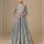grey chinon anarkali suits with embroidery & sequin work - full stitched free size