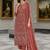 Peach Fox Georgette Semi Stitched Suit With Khatli & Sequin Work