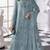Blue fox georgette semi stitched suit with khatli & sequence work