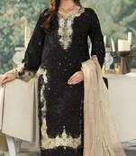 black jimmy cho suit with embroidery & sequin work