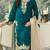 Teal jimmy cho semi stitched suit with embroidery & sequence work
