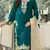 Teal jimmy cho semi stitched suit with embroidery & sequence work