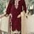 Maroon jimmy cho semi stitched suit with embroidery & sequence work
