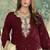 Maroon jimmy cho semi stitched suit with embroidery & sequence work
