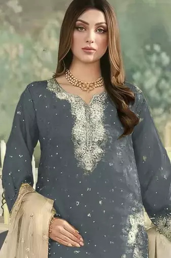 Grey jimmy cho suit with embroidered sequin 