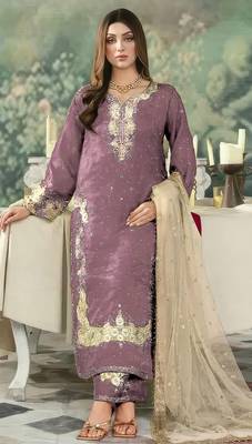 Lavender jimmy cho suit with embroidered sequin  1