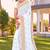 white zari embroidered stone border georgette designer saree for women