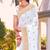 white zari embroidered stone border georgette designer saree for women