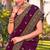 wine zari embroidered stone border georgette designer saree for women