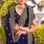 navy blue zari embroidered stone border georgette designer saree for women