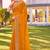 mustard zari embroidered stone border georgette designer saree for women