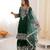 Green velvet sharara set with thread and sequence work