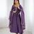 Purple anarkali set with intricate embroidery work