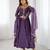 Purple anarkali set with intricate embroidery work