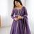 Purple anarkali set with intricate embroidery work