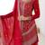 Red georgette sharara set with intricate embroidery work
