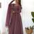 mauve roman silk chanderi fully flared anarkali gown set with dupatta & pant 