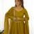 mustard roman silk chanderi fully flared anarkali gown set with dupatta & pant 
