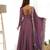 mauve roman silk chanderi fully flared anarkali gown set with dupatta & pant 