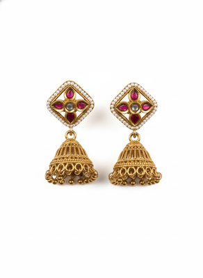 Royal kundan bandhai beads necklace set 3