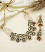 Traditional polki beads multistrand necklace set