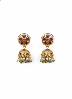 Handcrafted kundan beads bandhai necklace set 3