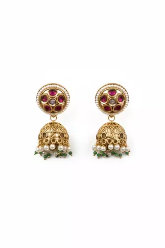 Handcrafted kundan beads bandhai necklace set