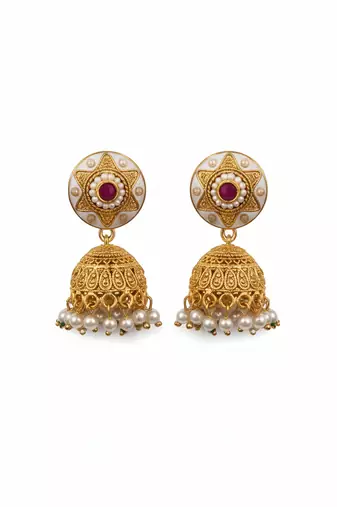 Kundan studded meenakari rajwadi bandhai pearl necklace set