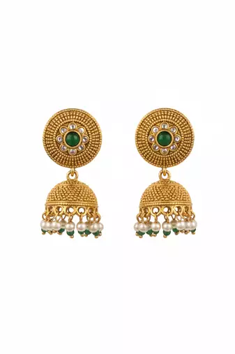 Handcrafted kundan meenakari bandhai chowker set