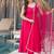 Pure romansilk chanderi fabric fully flare anarkali with pant dupatta set ready to wear