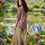 beige floral printed silk co-ord set for day outings