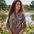 beige floral printed silk co-ord set for day outings