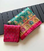 Emerald Color Jaqurad Weaving Dola Silk Blend Saree