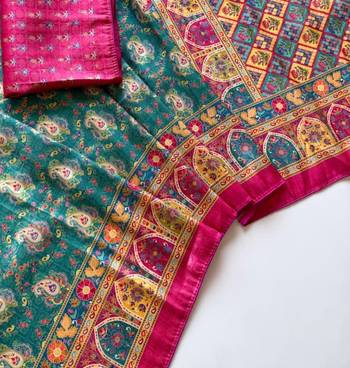 Emerald Color Jaqurad Weaving Dola Silk Blend Saree 2