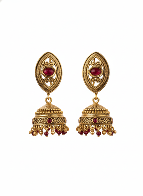Rajwadi plated pearl bandhai necklace set  4