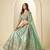 Sea Green Art Silk Semi Stitched Lehenga Choli with Heavy Embroidery Work