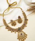 Ethnic rajwadi finish traditional bandhai necklace set