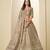 Brown Art Silk Semi Stitched Lehenga Choli with Heavy Embroidery Work