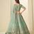 Sea Green Art Silk Semi Stitched Lehenga Choli with Heavy Embroidery Work