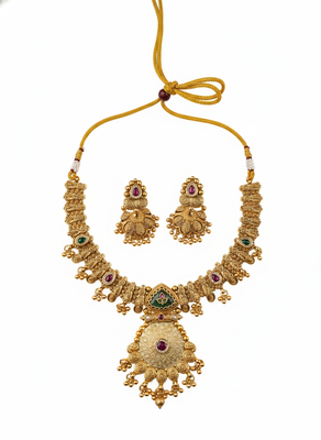 Ethnic rajwadi finish traditional bandhai necklace set 2