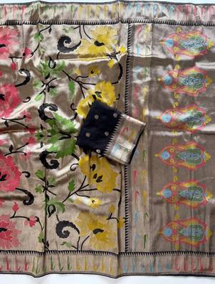Black Color Paithani Jari Weaving Tissue Viscose Saree 2
