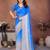 heavy georgette silk saree with embroidered blouse