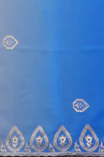  georgette silk blend saree with embroidered blouse